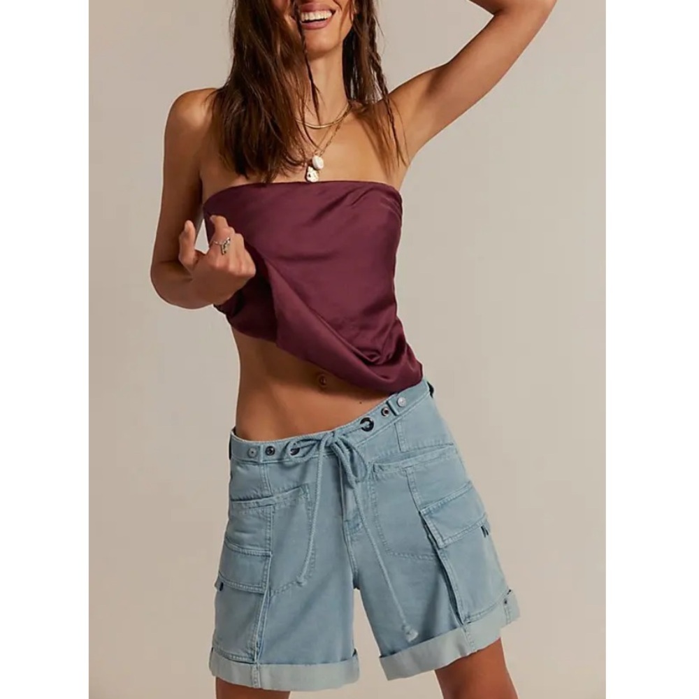 NWOT Frankie washed cargo shorts by Free People in size Large - Picture 16 of 16